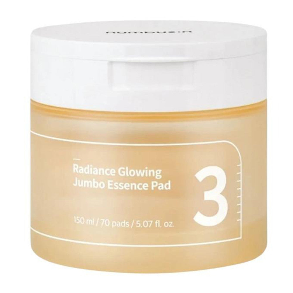 Numbuzin No.3 Radiance Glowing Jumbo Essence Pads for Cleared Up Glass Skin 5.07Oz (150ml) 70Ea